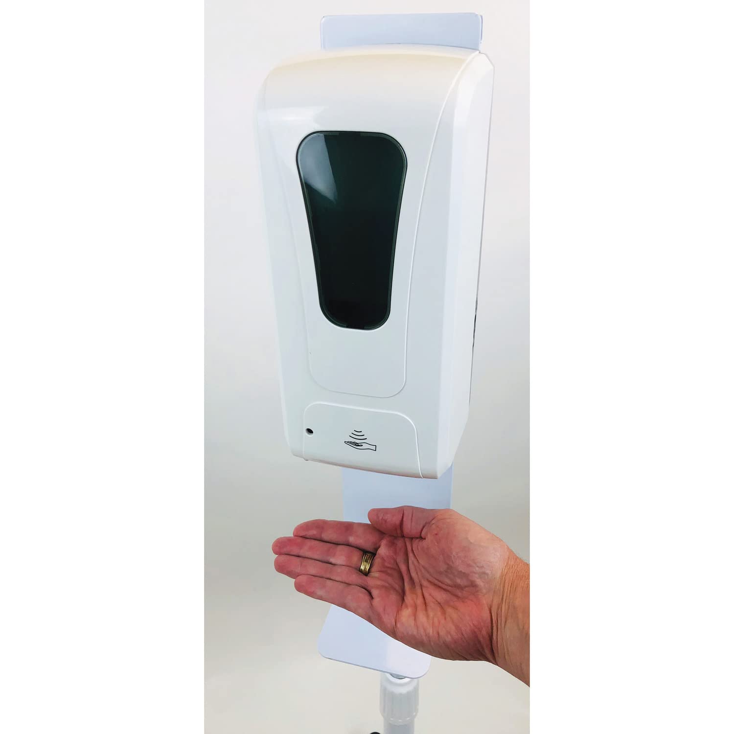 Healthy Bubbles Automatic Hand Sanitizer Station on Wheels, Adjustable Height