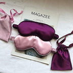 LCBD Silk Satin Sleeping Eye Mask, Dark Purple Sleep Eye Mask Night Blindfold for Women and Men, Soft Breathable Blackout Eyesha