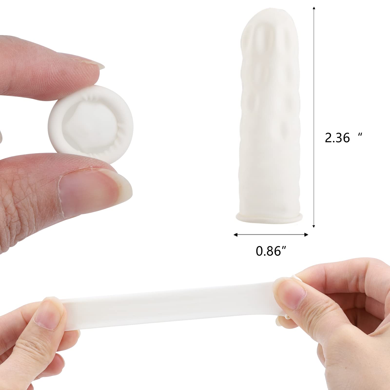 BTYMS 400 Count Latex Finger Cots Small Fingertip Gloves Disposable Finger Rubber Tips Protector Anti-Static