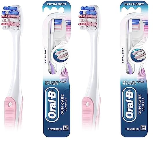 Oral-B Gum Care Compact Toothbrush, Extra Soft, 1 Count (Pack Of 2)