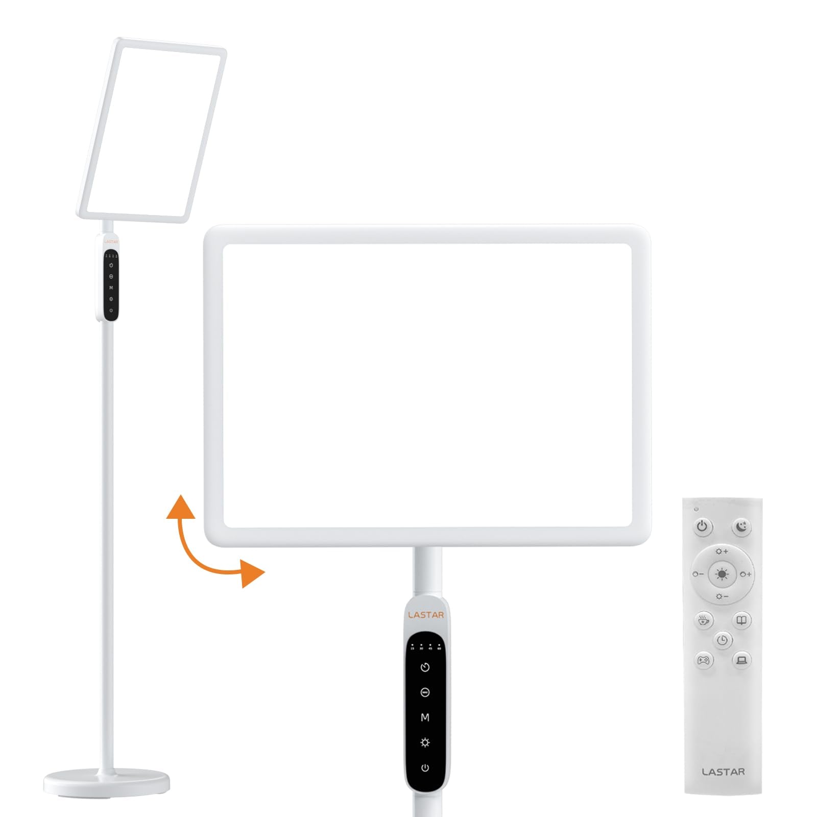 LASTAR Light Therapy Lamp for Living Room, 12000LUX Full Spectrum, Remote Control/4 Color Temperature/5 Brightness/4 Timer/3 Hei