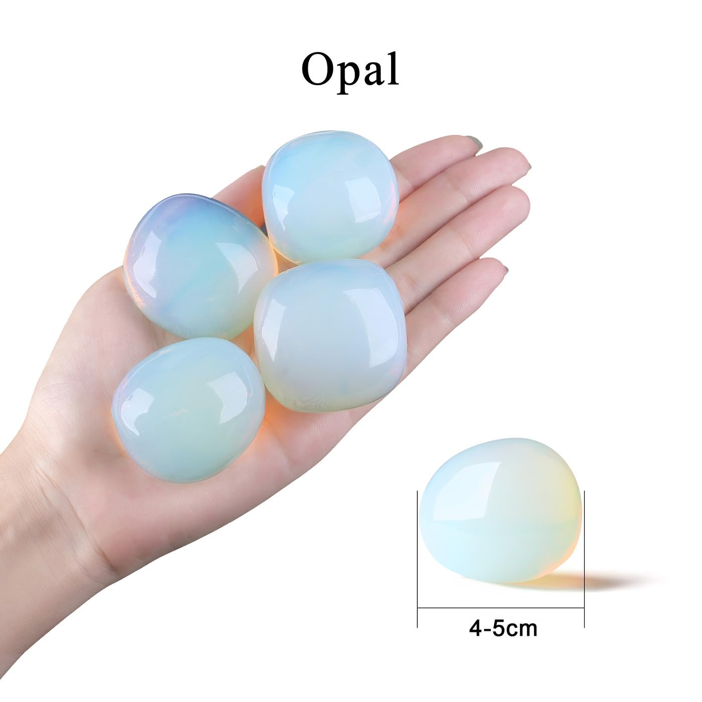 MAIBAOTA 1.6-2.0'' Opal Crystal Large Opal Stone Reiki Natural Tumbled Polished Stones for Energy Witchcraft Therapy Meditation