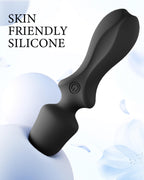 PinkScrew Portable Electric Travel Massager, Powerful Handheld Mini Neck Muscle Massage Tool (Black)