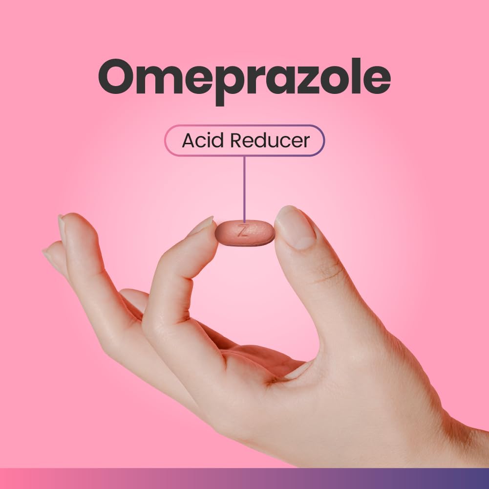 Crcle Omeprazole 20mg Tablets (84 Ct, Six 14 Day Courses) - Delayed-Release Heartburn Medicine - Daily Use Acid Reducer for Freq
