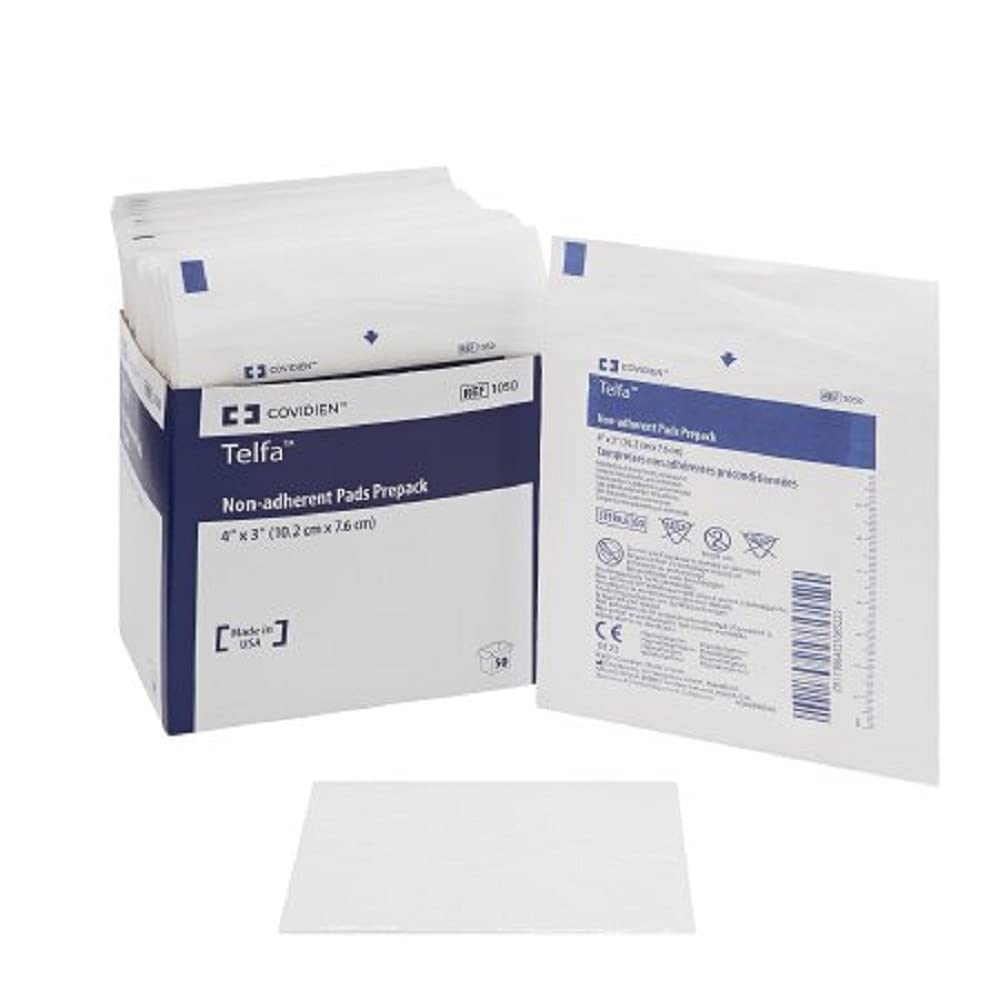 COVIDIEN 1050 Telfa Non-Adherent Pads Prepack, 4 x 3 (Pack of 50)