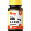 Sundance Vitamins Chelated Zinc 50 Mg (Gluconate) - 90 Tablets, Pack Of 3