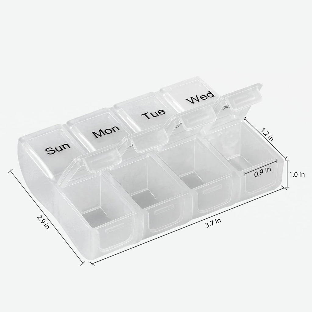 2 Packs Weekly Travel Pill Organizer Case for Purse with Removable 7 Day Box, Fashionable Pill Container for Medicine, Vitamin,
