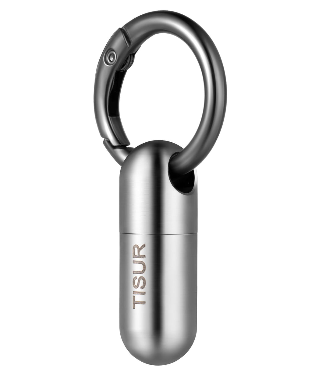 TISUR Micro Keychain Pill Holder, Titanium Pill Case Waterproof Pill Container, Portable Tiny Pill Organizer for Travel Purse Po