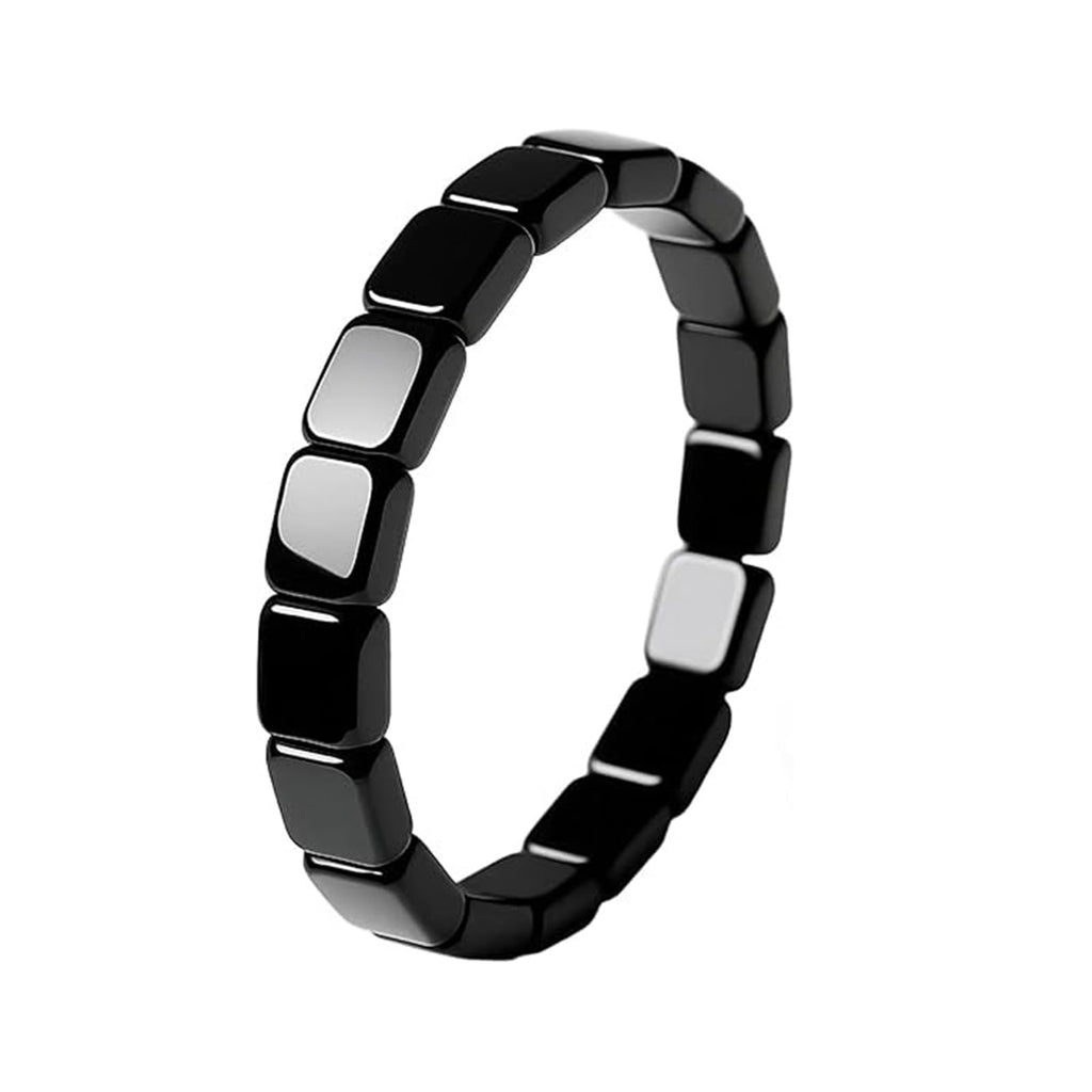 TACBSP Hematite Bracelet for Men Natural Stone Hematite Bracelet Black Stretch Beaded Bracelet Reclaim Your Confidence Male Ener