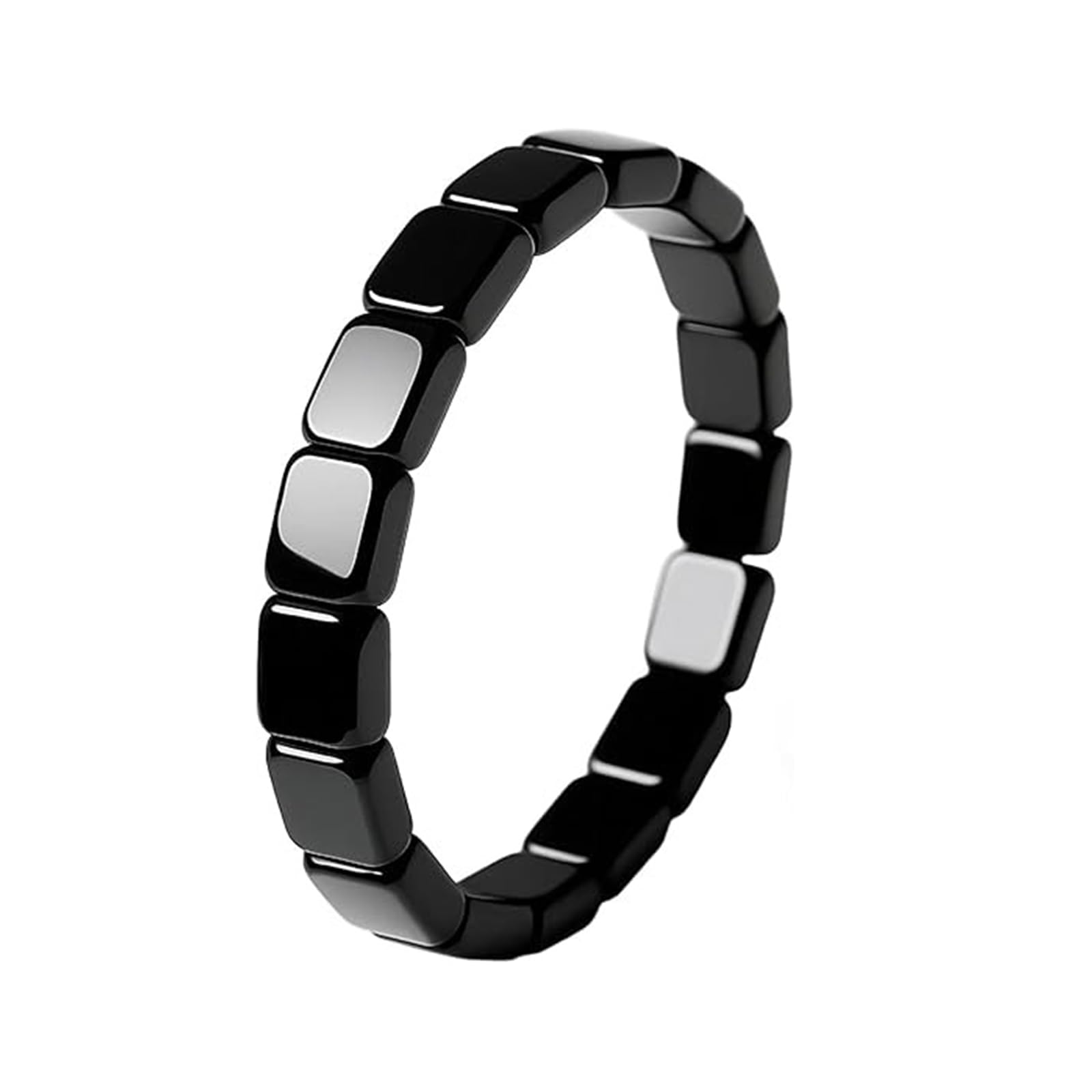 TACBSP Hematite Bracelet for Men Natural Stone Hematite Bracelet Black Stretch Beaded Bracelet Reclaim Your Confidence Male Ener