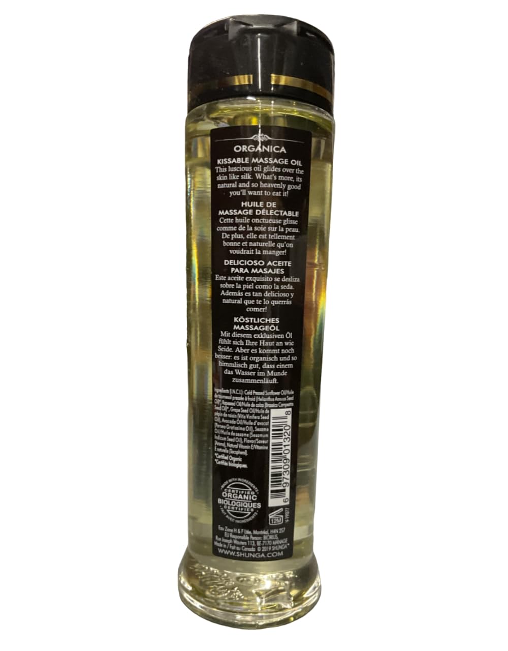 SHUNGA KISSABLE MASSAGE OIL ORGANICA 240ML
