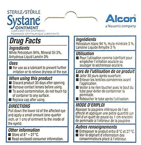 Systane Nighttime Lubricant Eye Ointment 3.50 g , 0.12 Oz (Pack of 3)