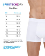 PROTECHDRY - Washable & Reusable Urinary Incontinence Cotton Boxer Brief Underwear for Men, White Large