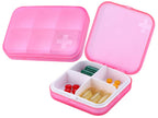 ZDQZC Portable Pill Organizer - Slim Pill Box for Purse or Travel, Compact Pill Case(4+6 Compartment,Pink)