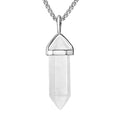 BEADNOVA Natural Clear Quartz Necklaces for Women Crystal Pendant Gemstone Necklace for Spiritual Energy Healing Hexagonal Penda