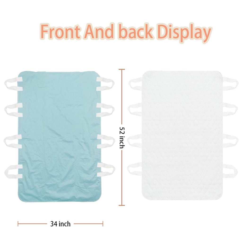 Bed Pads for Incontinence Washable Positioning Bed Pad with 8 Handles Washable Reusable Incontinence Mattress Protector Waterpro