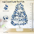 Lapis Lazuli Crystal Tree of Life - Chakra Tree of Life, Natural Quartz Base, Handmade Gemstone Tree, Feng Shui Tree, Crystal De