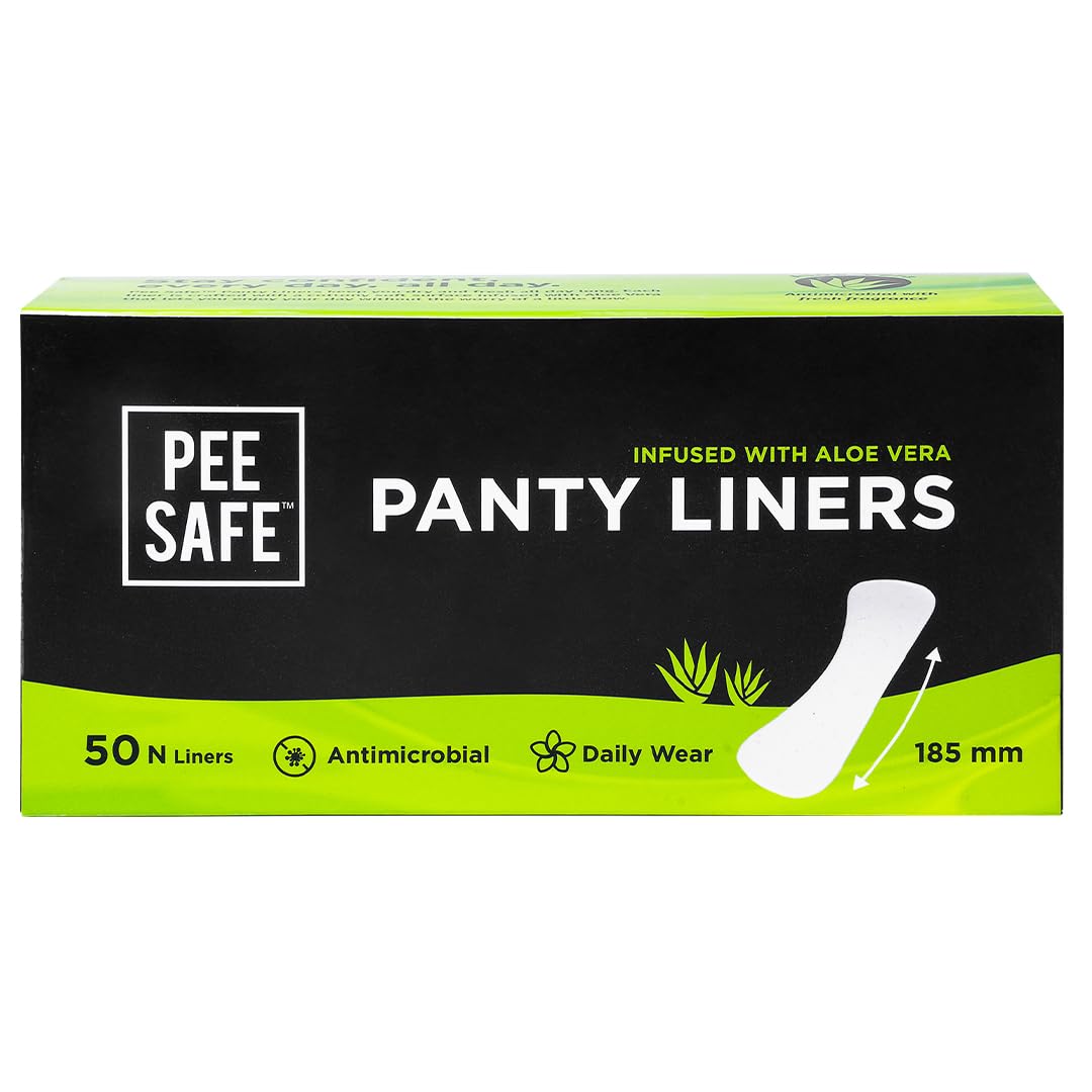 PEESAFE Panty Liners for Women Daily Use with Aloe Vera (Pack of 50 Liners)| Curvy Design for Extra Comfort | Cottony-Soft Surfa