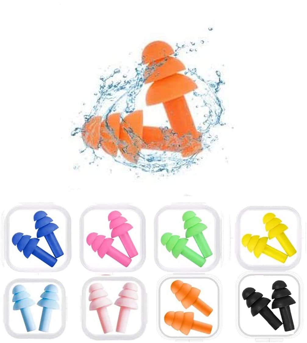 Earplugs for Sleeping Noise Cancelling Reusable Silicone Ear Plugs Suitable for Swimming Travel Snoring Airplanes Study Work Noi