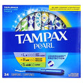 Tampax Pearl Tampons Multipack, Light/Regular/Super Absorbency, With Leakguard Braid, Triple Pack, Unscented, 34 Count