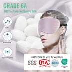 Sleep Mask, 2 Pack 100% Real Natural Pure Silk Eye Mask with Adjustable Strap for Sleeping, BeeVines Eye Sleep Shade Cover, Bloc
