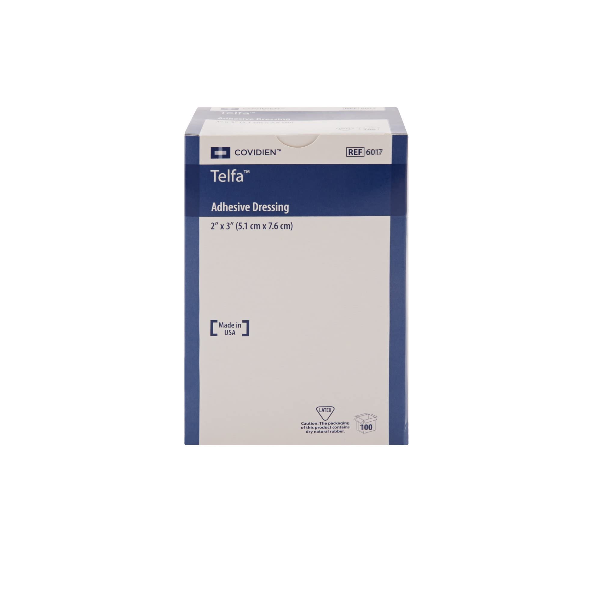 Covidien 6017 Telfa Adhesive Dressing, Sterile 1s in Peel-Back Package, 2 x 3 (Pack of 100)
