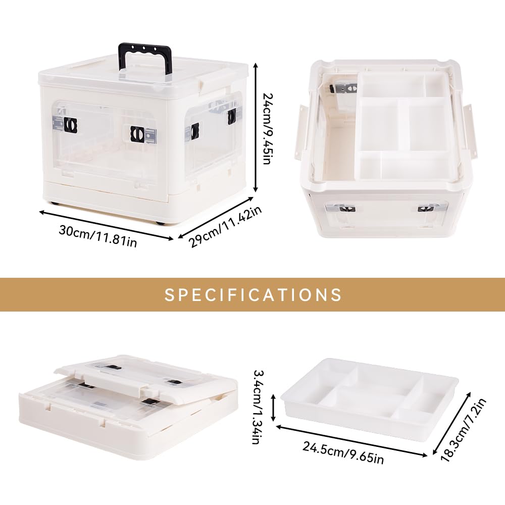 DOUKE 22qt Medicine Organizer Storage Box - Plastic First Aid Box Empty with Lid, Stackable Medical Container with Handle & Whee