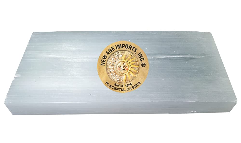 New Age Imports, Inc. ~ Premium Quality Selenite Charging Plate 8x4'' - Approx. 2 LBs. Great for Wicca, Reiki, Healing, Metaphys