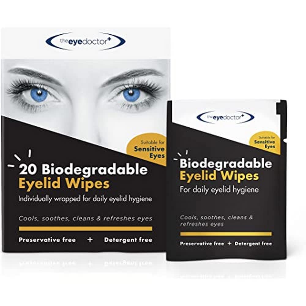 The Eye Doctor Eyelid Wipes - 20 x Single use Eyelid Wipes - Suitable for Sensitive Eyes, Dry Eyes, Blepharitis & MGD - Detergen