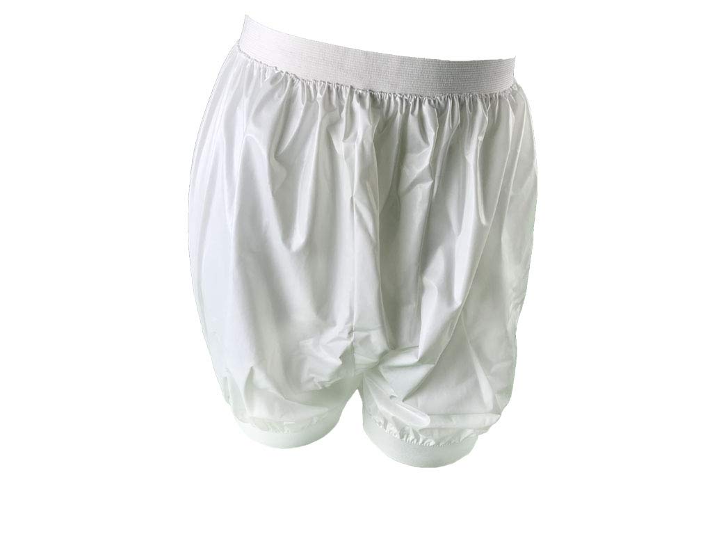 Haian Adult Incontinence Pull-on Plastic comfort Pants 2 Pack (Large, White)
