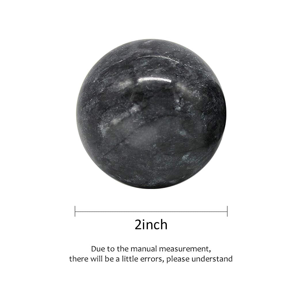 BRABUD 2 Dark Grey Marble Ball Exercise Massage Balls Health Stress Relieve Hand Exercise Baoding Balls BS020