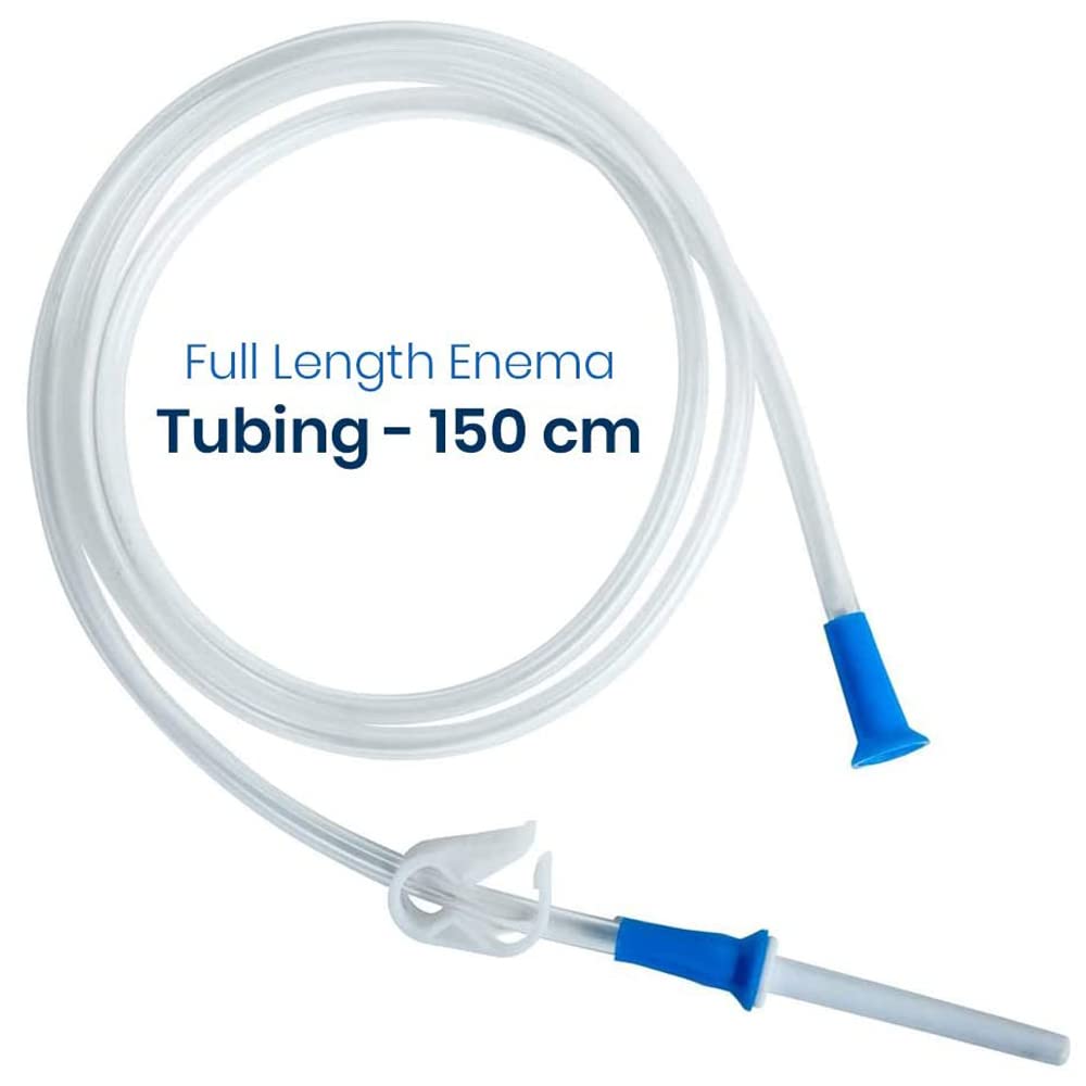 HealthAndYoga Replacement Enema Tubing - Super Economical, Hygienic, Medical Grade PVC - 1.5 Meter with Hose Clamp and Nozzle -
