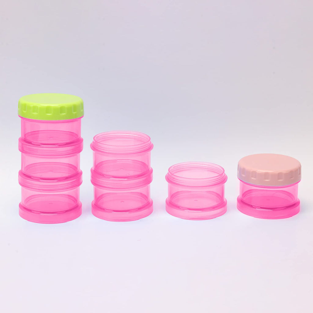 7 Day Pill Organizer Case Stackable Weekly Supplements Vitamins Pills Holder Dispenser Large Transparent Pink with Label and Ext