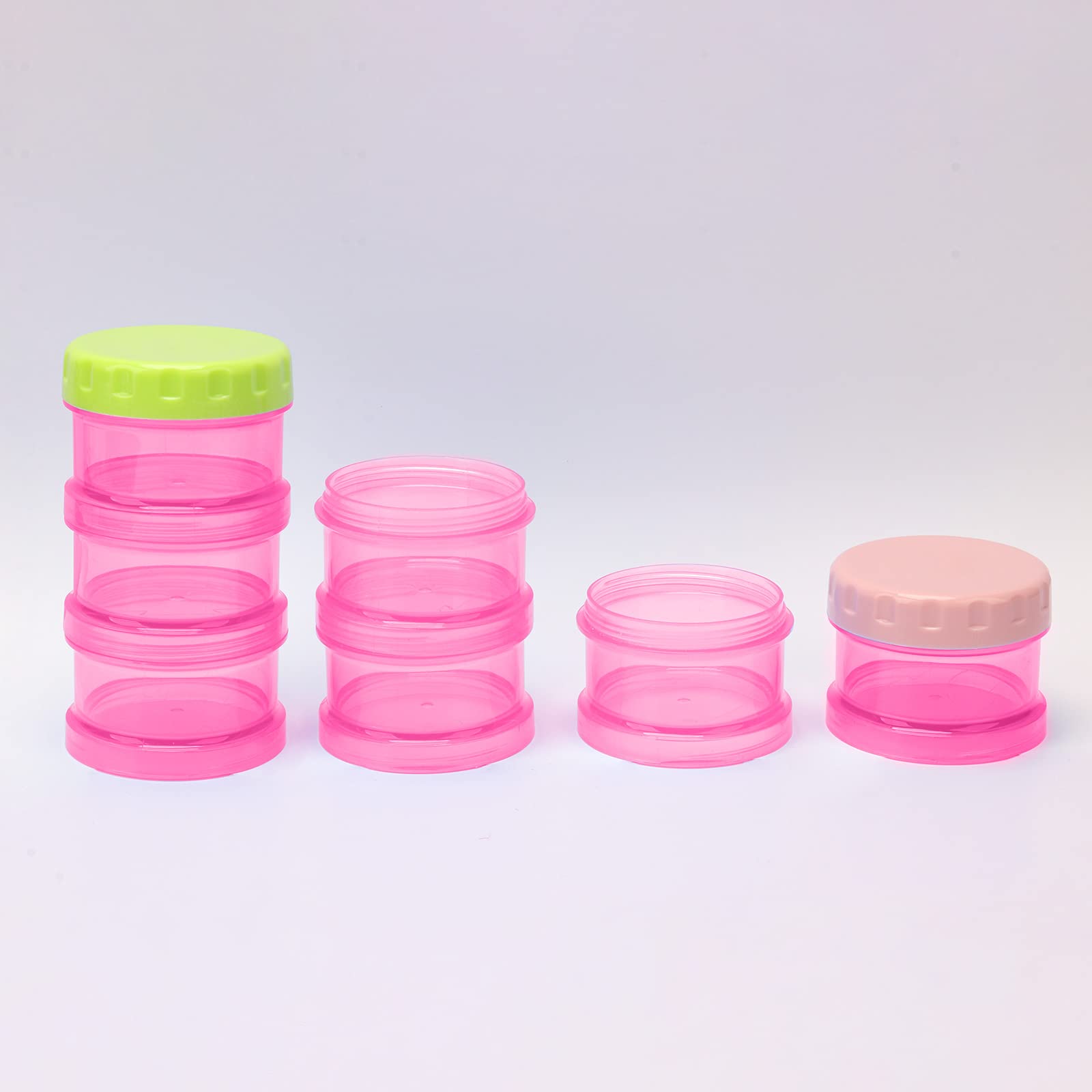 7 Day Pill Organizer Case Stackable Weekly Supplements Vitamins Pills Holder Dispenser Large Transparent Pink with Label and Ext