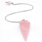 MANIFO Natural Rose Quartz Crystal Pendulum Faceted Point Gemstone Reiki Healing Pendulums for Dowsing Scrying