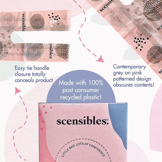 Scensibles Personal Care Disposal Bags (50 Count) - For Tampons, Pads, Liners, Condoms & More - Discreet, Hygienic & Odor-Reduci