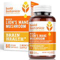 Bold Botanica Lions Mane Mushroom Capsules - 100% Fruiting Body - Concentrated Organic Lions Mane Extracts - Nootropic Brain Hea