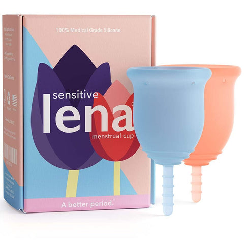 Lena Sensitive Menstrual Cups - Soft & Reusable for Light & Heavy Flow, Beginner-Friendly, Tampon, Period Underwear & Pad Altern