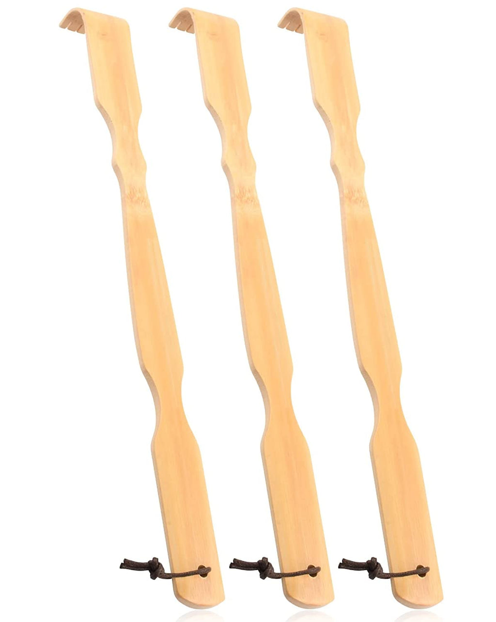 Renook Wooden Bamboo Back Scratcher, 17 Natural Handmade Back Scratchers for Men and Women, New Upgraded Long Handle Back Massag