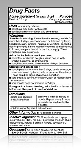 Amazon Basic Care Cherry Cough Drops, 160 count (Previously SoundHealth)