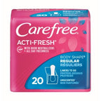 Carefree Acti-Fresh Body Shape Regular to Go Unscented Pantiliners, 20 Count (Pack of 6)