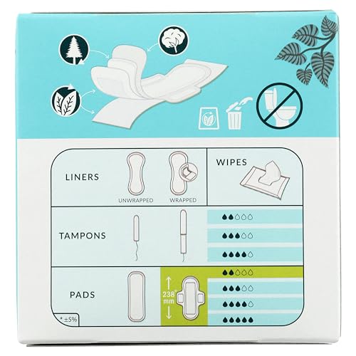 Natracare  Organic Cotton Cover Ultra Pads with Wings -14 Count (Pack of 4)