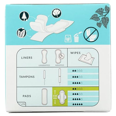 Natracare  Organic Cotton Cover Ultra Pads with Wings -14 Count (Pack of 4)