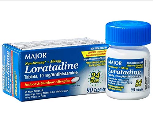 Major Pharmaceuticals LoratadineAntihistamine 10mg, 24hr Allergy Relief, 90 Tablets