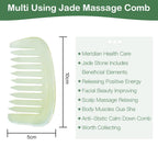 LEOSENSE Gua Sha Comb, Natural Jade Guasha Stone, Head Scalp Caring Massage Comb, Full Body Gua Sha Scraping Massage Tool, Jade