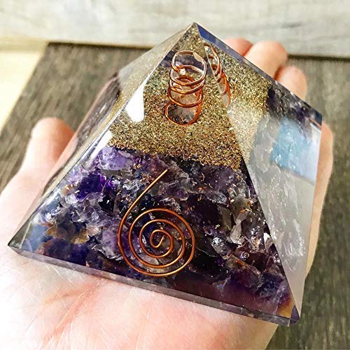 Orgone Pyramid-Orgonite Healing Crystal Pyramid-For Positive Energy & Protection, Crystal Gift For Women -Home & Office Crystal