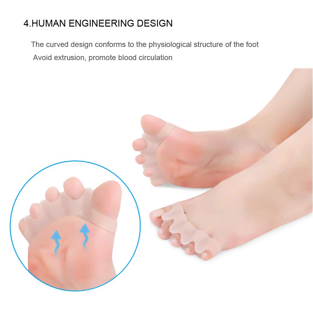 Gel Toe Stretcher & Toe Separators, Bestrice Bunion Corrector Toe Protectors Straightener Flexible Orthopedic Toe Corrector Buni