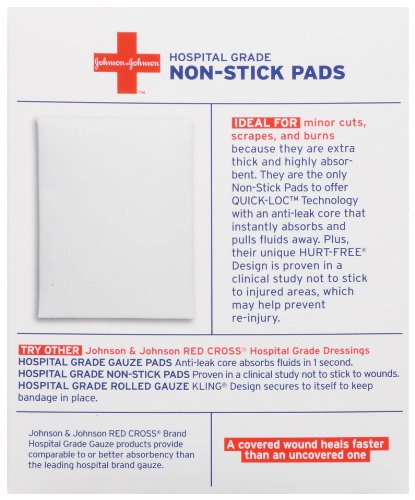 Johnson & Johnson Red Cross Triple Layer Large 3 Inch X 4 Inch, 10-Count (Pack of 6)