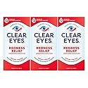 Clear Eyes Redness Eye Relief Eye Drops, 1.0 Fl Oz, Pack of 3