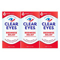 Clear Eyes Redness Eye Relief Eye Drops, 1.0 Fl Oz, Pack of 3
